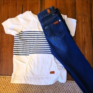 Seven For All Mankind slim jeans and T-shirt boys 4T